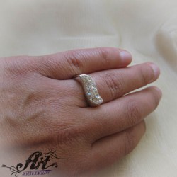 Сребърен дамски пръстен с камъни Swarovski R-831